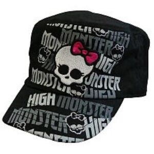 NWT Monster High Black Twill Cadet Cap Youth